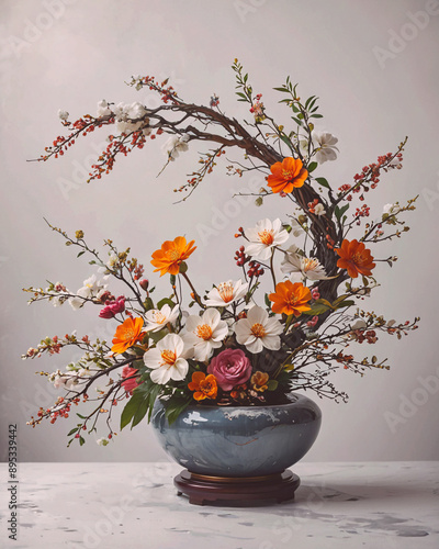 Wallpaper Mural ikebana on a white background Torontodigital.ca