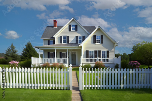 House with white picket fence