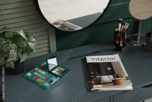 Magazine with eyeshadows on...