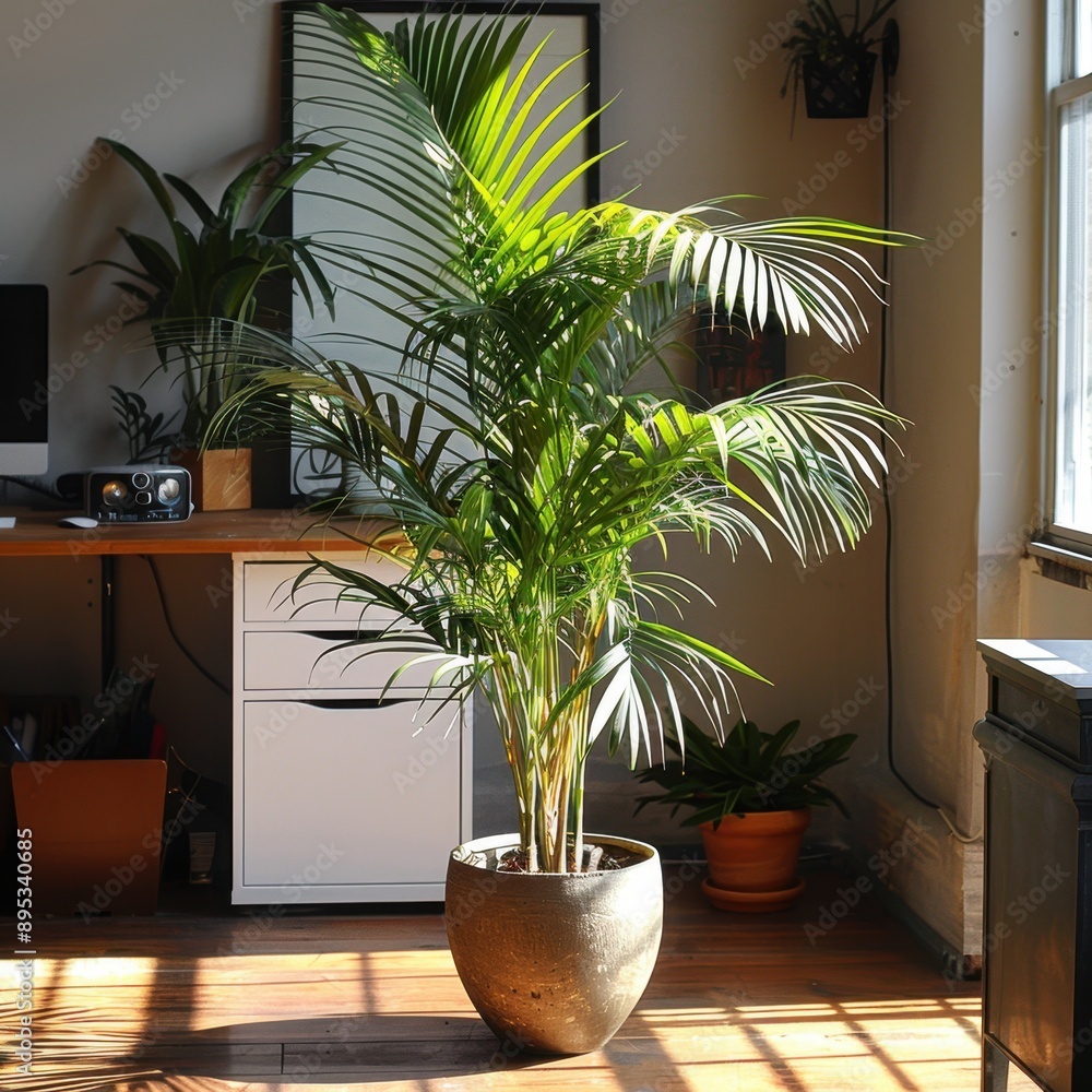 Fototapeta premium Areca Palm in an Office as a Natural Divider