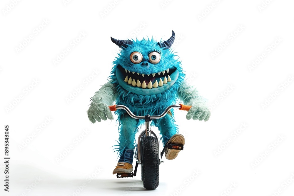 Monster riding bicycle Monster riding bicycle