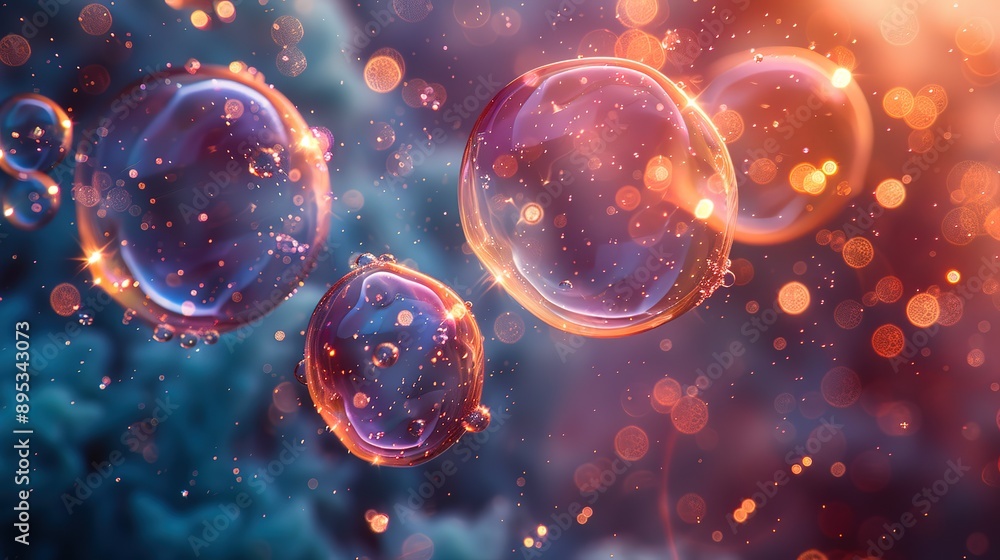 Naklejka premium Effervescent Soap Bubbles