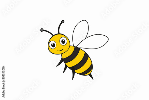 "High-quality vector illustration of a detailed bee, perfect for digital and print projects, including logos, icons, and educational materials. Fully editable.