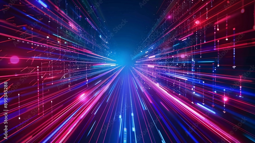 Digital Data Flow Vector Background. Big Data Technology Lines. 5G Wireless Data Transmission. Very impressive High Speed of Light Trails Digital Data Flow Vector Background. Big Data Technology Lines. 5G Wireless Data Transmission. Very impressive High Speed of Light Trails