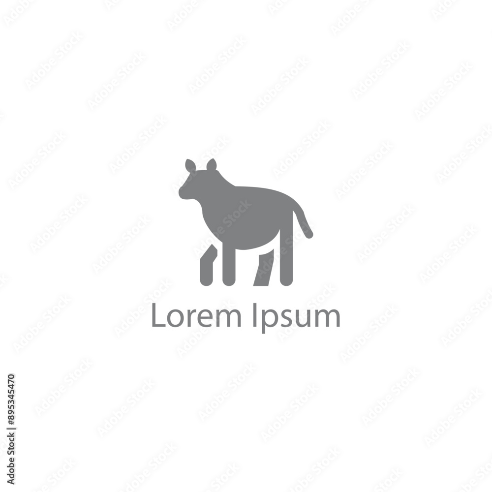 Fototapeta premium simple logo with a calf, gray and white color