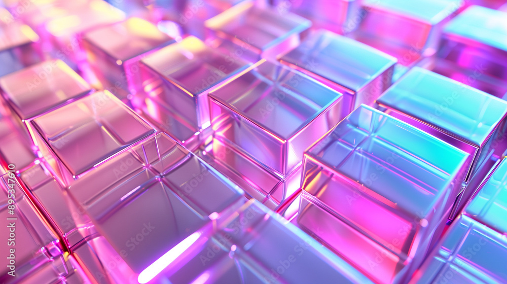 Repeated Square Gradient with Holographic Light Effects Repeated Square Gradient with Holographic Light Effects