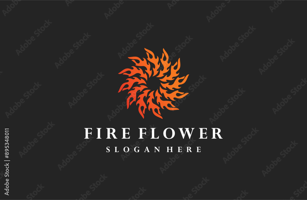 Obraz premium fire flower logo icon design template vector illustration