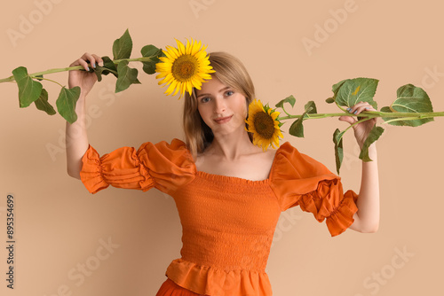 Beautiful young happy woman...
