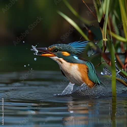 Female Kingfisher emerging from the water after an unsuccessful dive to grab a fish. Taking photos of these beautiful birds is addicitive now I need to go back again. See Less photo