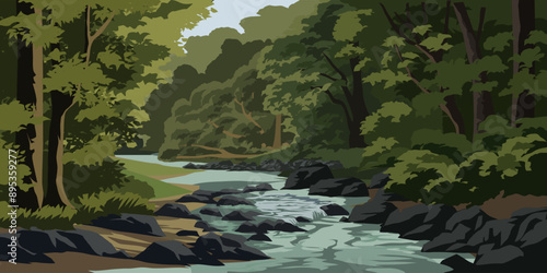 Forest creek landscape