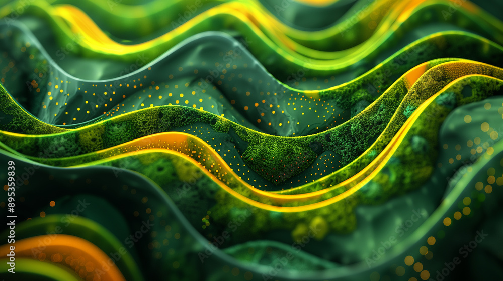 Obraz premium Intricate Neon Yellow Patterns on Vibrant Neon Green Background