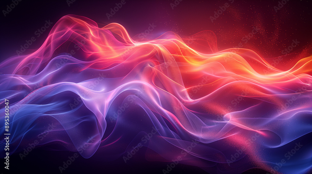 Smooth Flowing Neon Wave Patterns in Pink and Violet on Dark Background Smooth Flowing Neon Wave Patterns in Pink and Violet on Dark Background