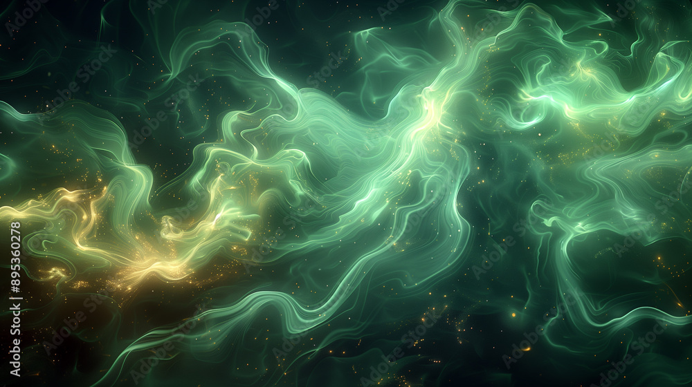 Swirling Neon Green Background with Glowing Patterns for a Spooky Halloween Vibe Swirling Neon Green Background with Glowing Patterns for a Spooky Halloween Vibe