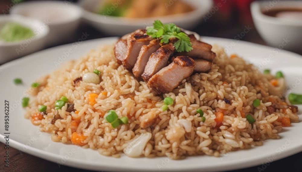 Fried rice with grilled pork Fried rice with grilled pork