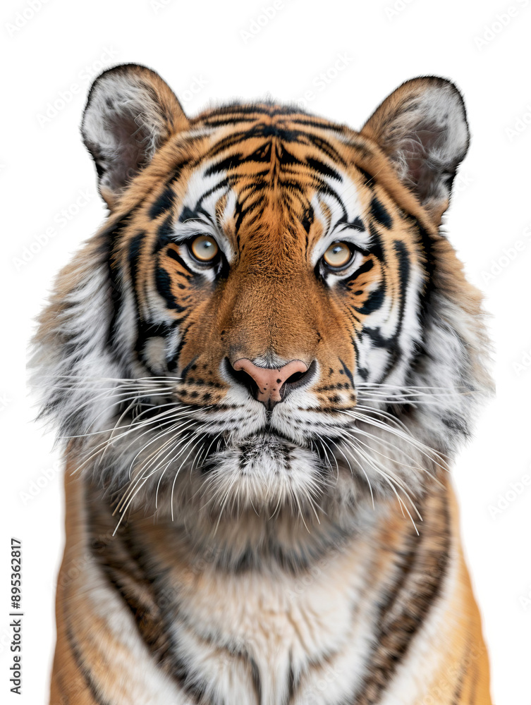 Fototapeta premium Close up bengal tiger isolated on transparent