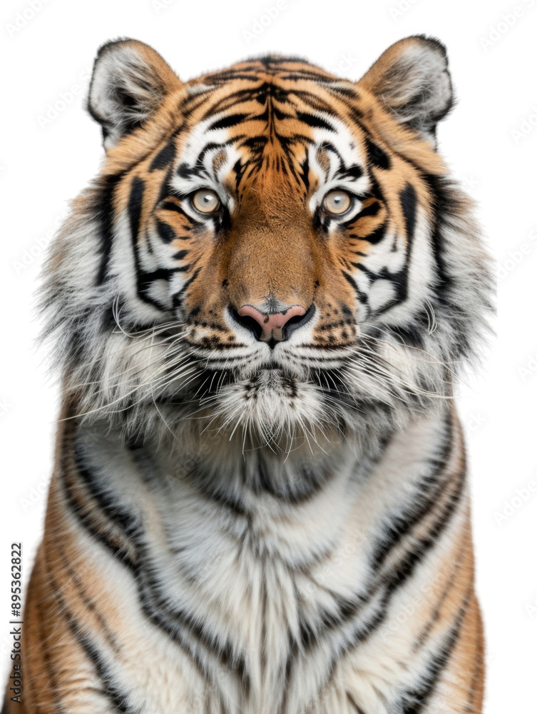 Fototapeta premium Close up bengal tiger isolated on transparent