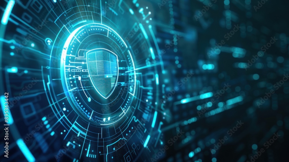 Fototapeta premium Cyber Security Shield - Digital Protection