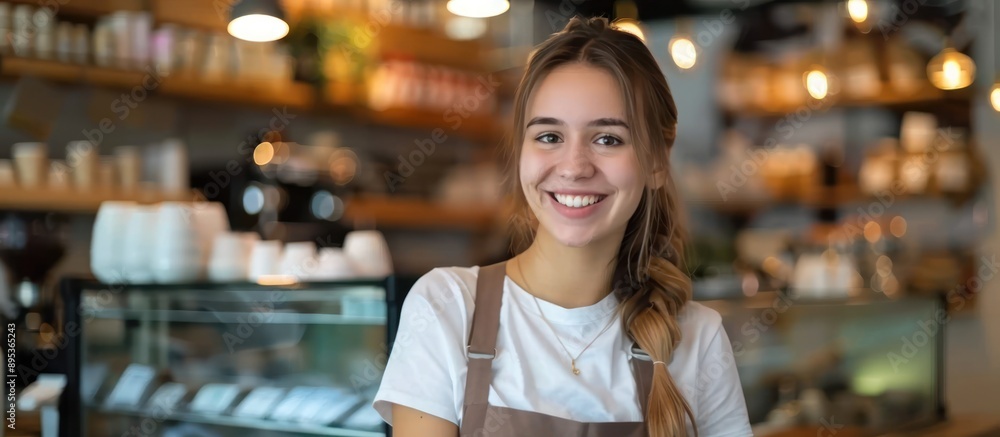 Smiling Barista in a Cafe Smiling Barista in a Cafe
