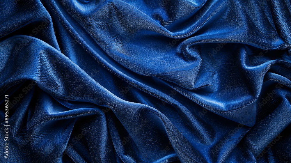 Fototapeta premium Abstract Blue Fabric Drapes