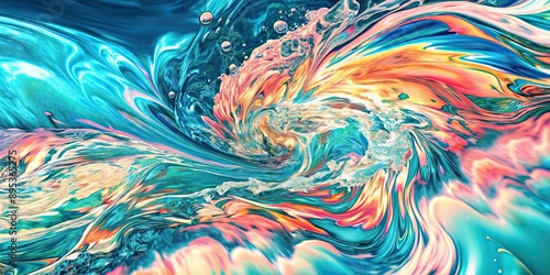 Abstract painting representing flowing water