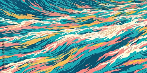 Abstract painting representing flowing water