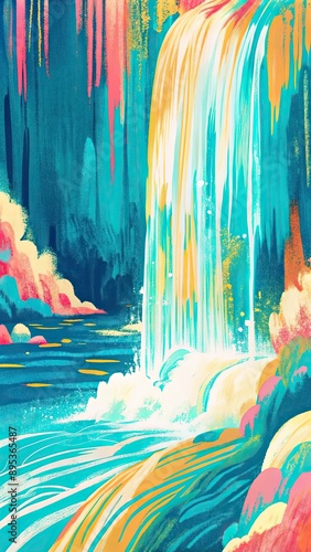 Abstract painting representing flowing water