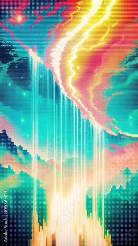 Abstract painting representing flowing water