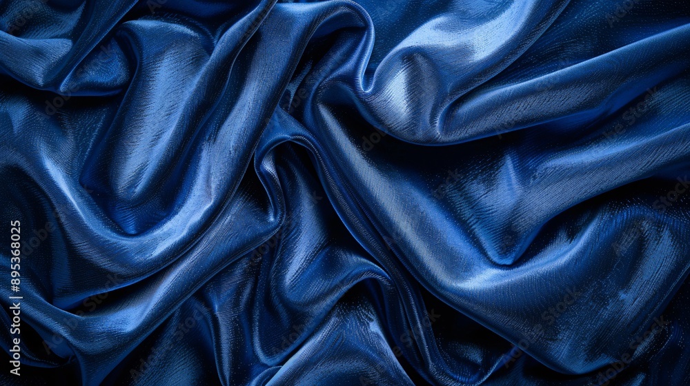 Fototapeta premium Abstract Blue Satin Drapes