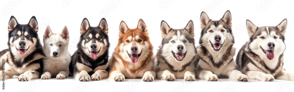 Collection of Funny and Cute Husky Dogs - Isolated on White Background - Perfect for Pet and Animal Related Designs Collection of Funny and Cute Husky Dogs - Isolated on White Background - Perfect for Pet and Animal Related Designs