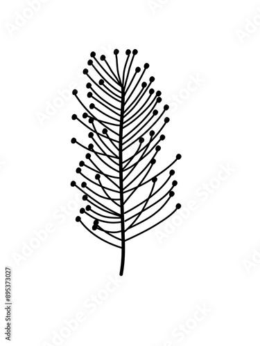 Outline monstera leaf. Hand drawn sketch black and white tropical plants vector illustration. Palm leaf line art. Engraved style.