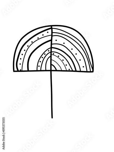 Outline monstera leaf. Hand drawn sketch black and white tropical plants vector illustration. Palm leaf line art. Engraved style.