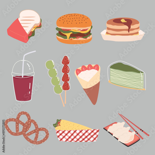 Street Food vector set