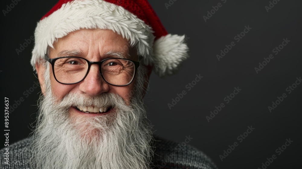 A man with a red hat and glasses is smiling A man with a red hat and glasses is smiling