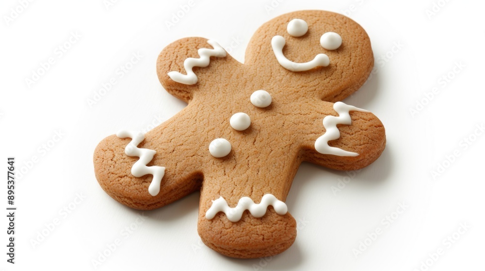 A gingerbread man with a smile on his face A gingerbread man with a smile on his face