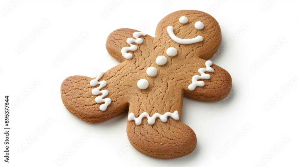 A gingerbread man with a smile on his face A gingerbread man with a smile on his face