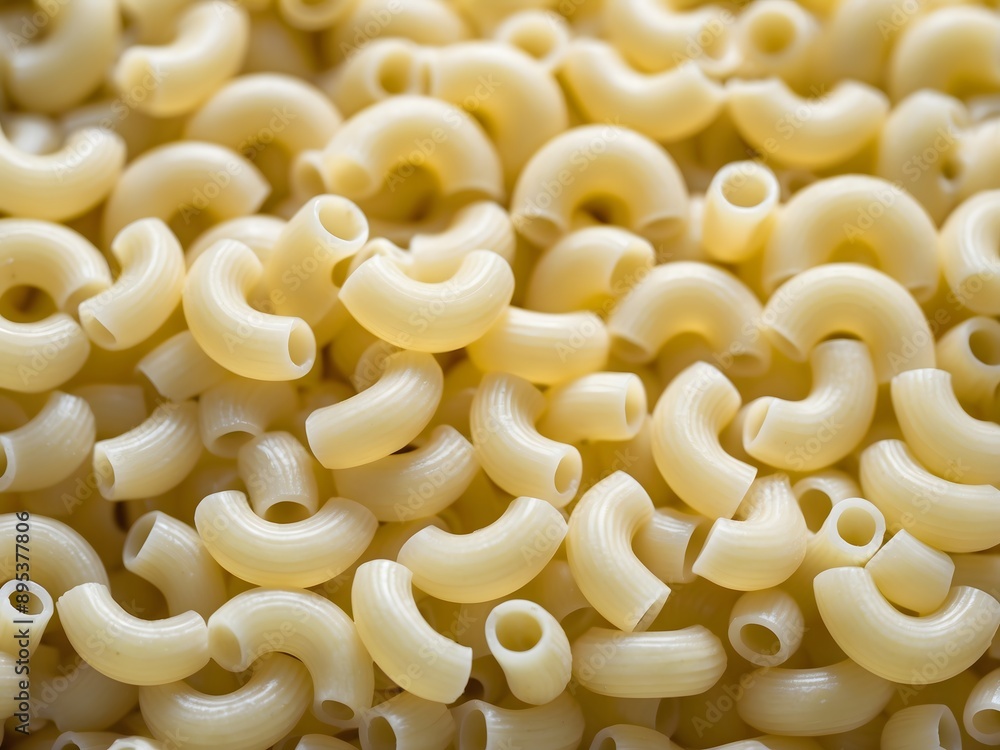 Background and texture of pile of raw macaroni. Ai Generative. Background and texture of pile of raw macaroni. Ai Generative.