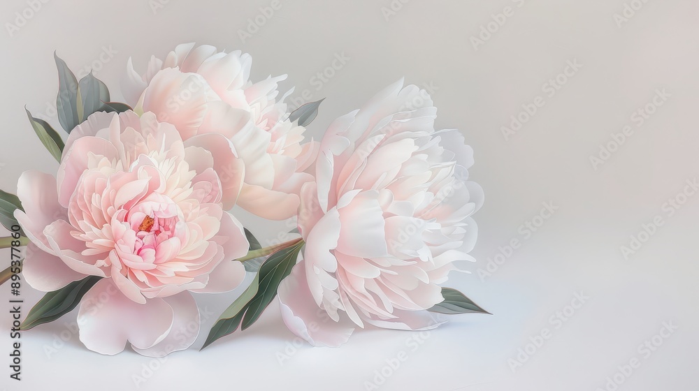 Three pink flowers are arranged in a row Three pink flowers are arranged in a row