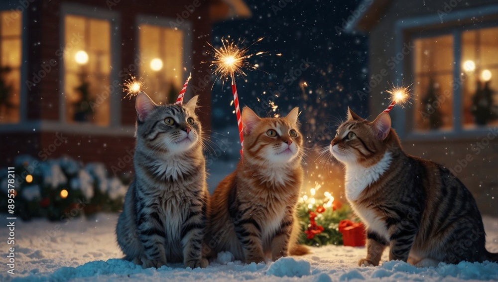 Naklejka premium tiger in the snow