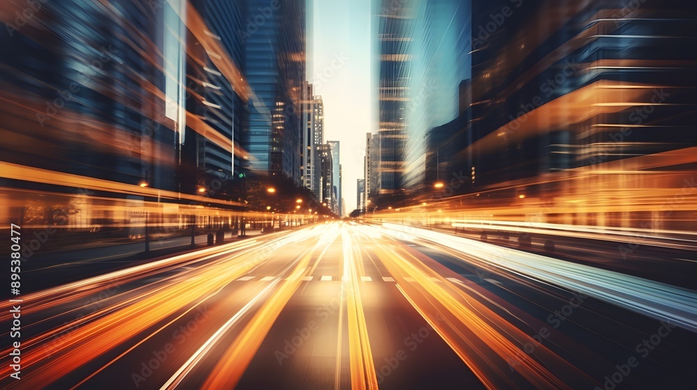 Cityscape with Motion Blur and Lights. Cityscape with Motion Blur and Lights.