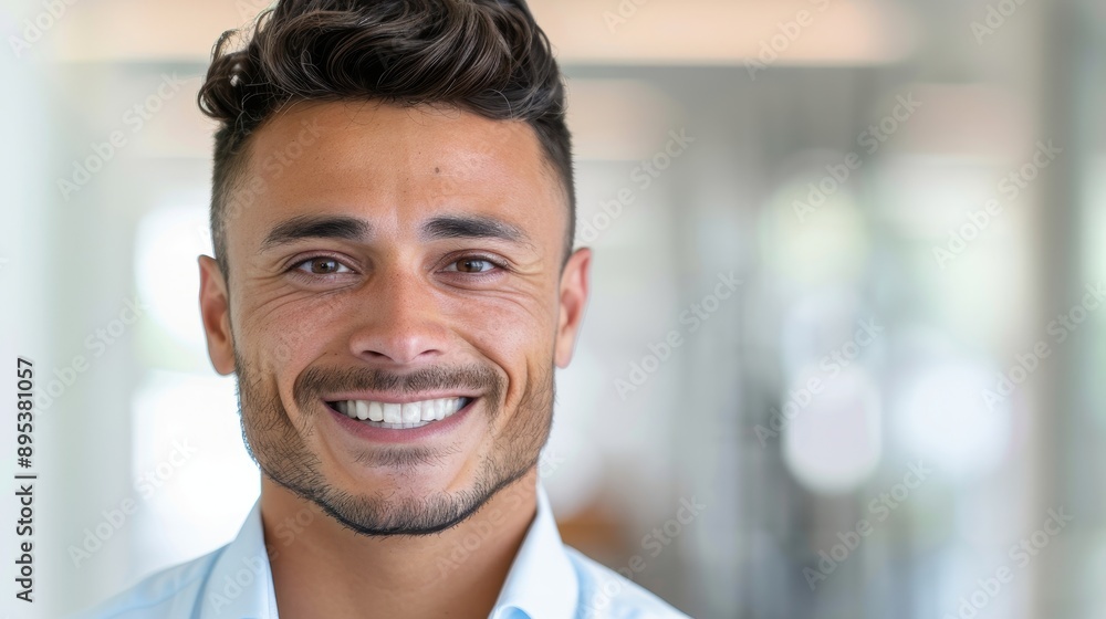 Obraz premium A man with a beard and a smile on his face