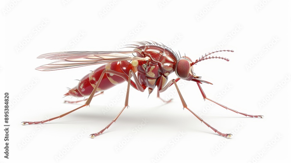 A red bug with black spots on its body A red bug with black spots on its body