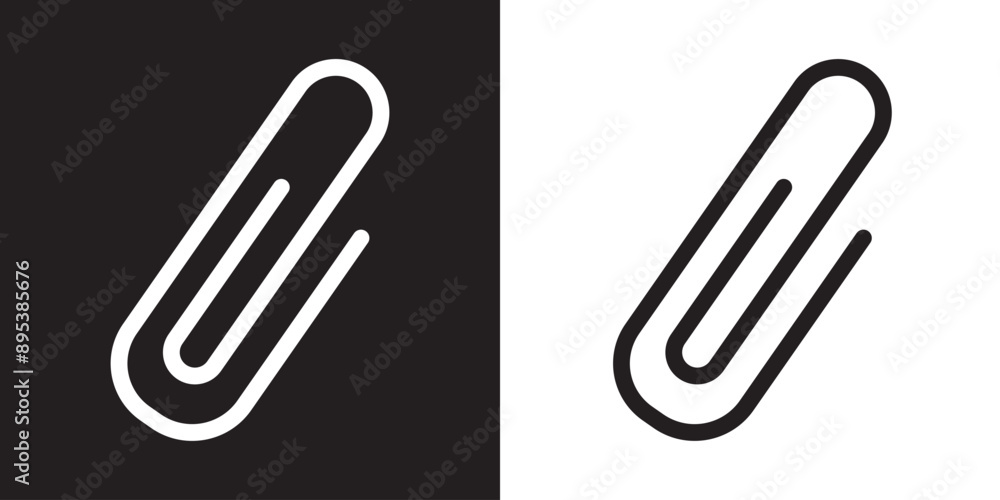 Vector paper clip icon. Paper clip shape. Attachment symbol. Element for design logo mobile app interface card or website. eps 10 Vector paper clip icon. Paper clip shape. Attachment symbol. Element for design logo mobile app interface card or website. eps 10