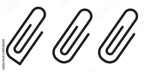 Paper Clip Icon. Attach file isolated icon, office paper clip linear icon, paperclip outline vector icon with editable stroke. eps 10.  3542.
