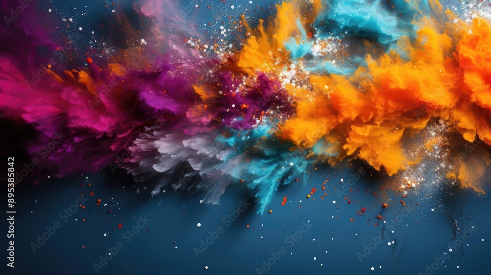 Top view of Holi powder with various colors for Holi festival background Top view of Holi powder with various colors for Holi festival background