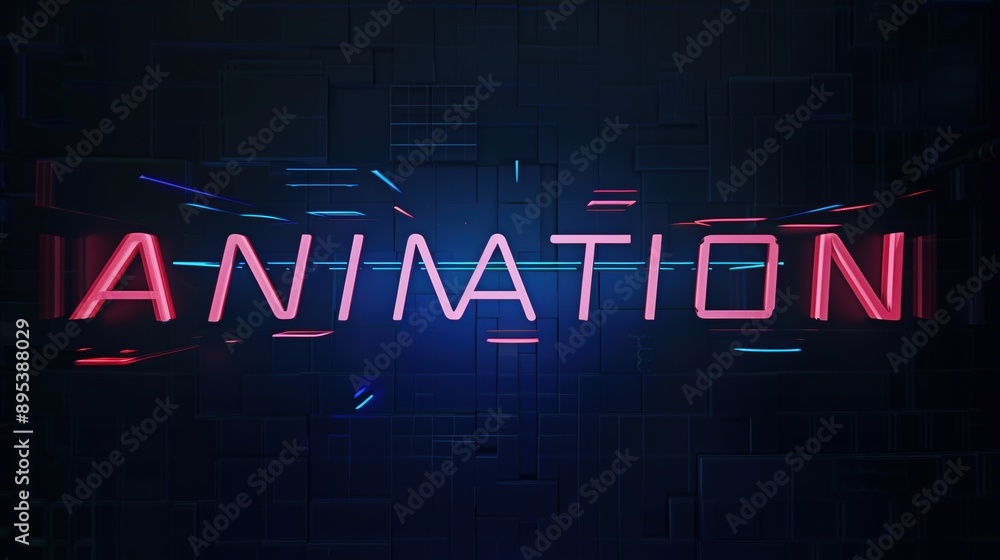 Neon Animation Text on Dark Background Neon Animation Text on Dark Background