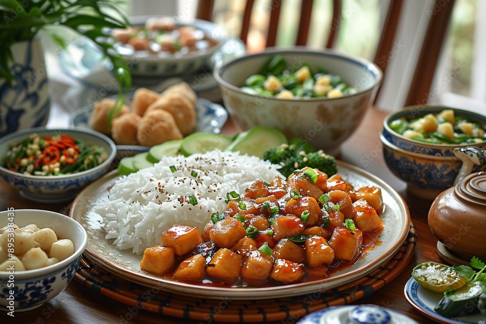 Vegetarian Chinese Tofu Rice Bowl Vegetarian Chinese Tofu Rice Bowl