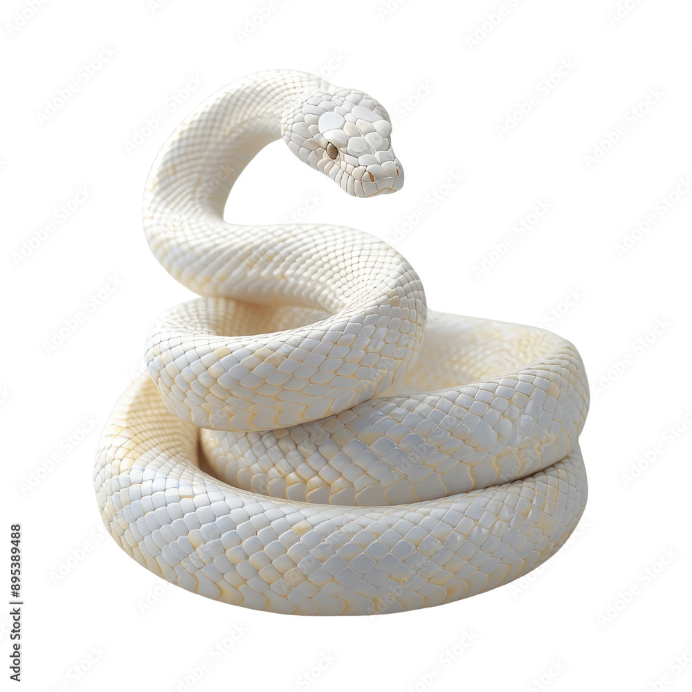 White Albino Snake Isolated on white background White Albino Snake Isolated on white background
