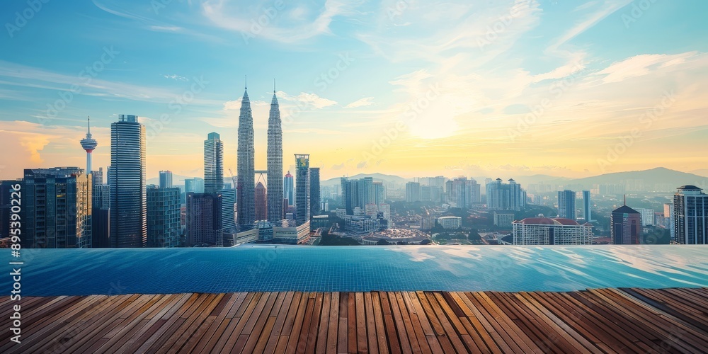 Obraz premium kuala lumpur cityscape showing petronas twin tower