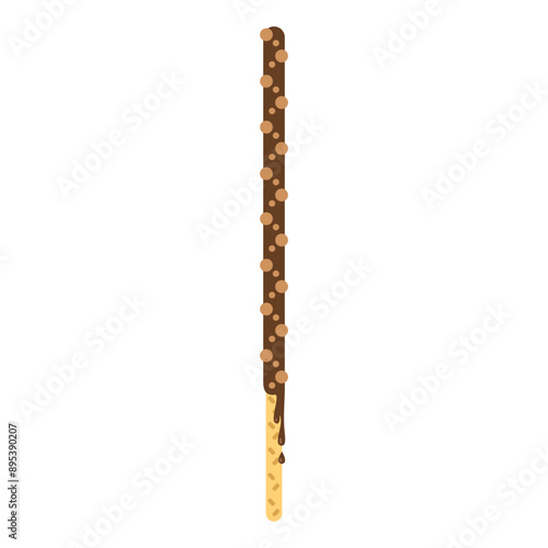 Pocky cartoon. Pocky biscuit stick cartoon. Digital art illustration.