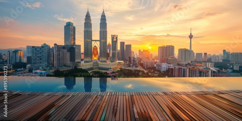 kuala lumpur cityscape showing petronas twin tower